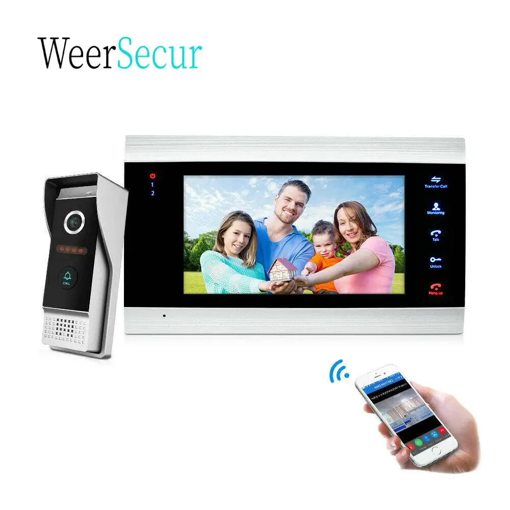 

Tuya 7 Inch Screen Wired WiFi Smart IP Video Doorbell Door Phone Intercom System 960P AHD Camera APP Remote unlock Electric lock