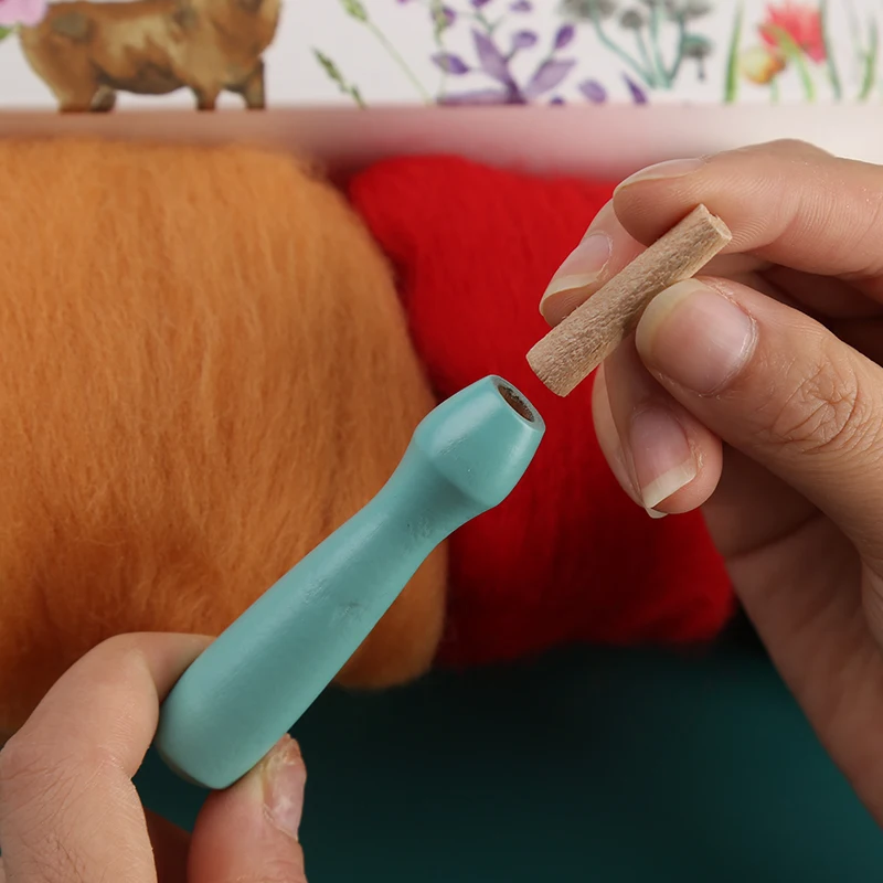 MIUSIE 4 шт. инструменты для валяния с деревянной ручкой шерстяной войлочной шерсти