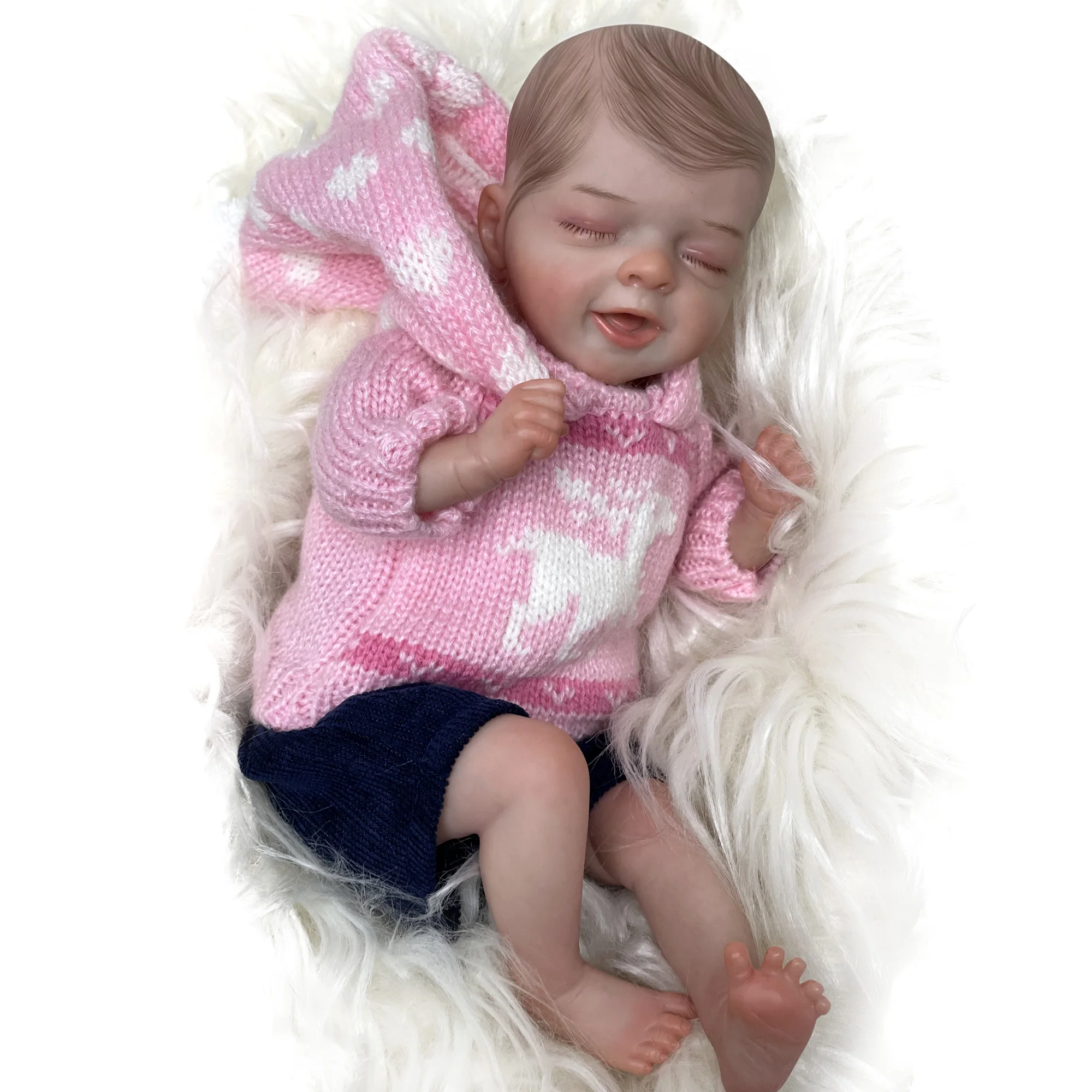 

Realistic Reborn Dolls Cute Bebe Newborn Baby Closed Eyes Vinyl Toy For Children Gifts Bonecos Renascidos Realistas Fofos