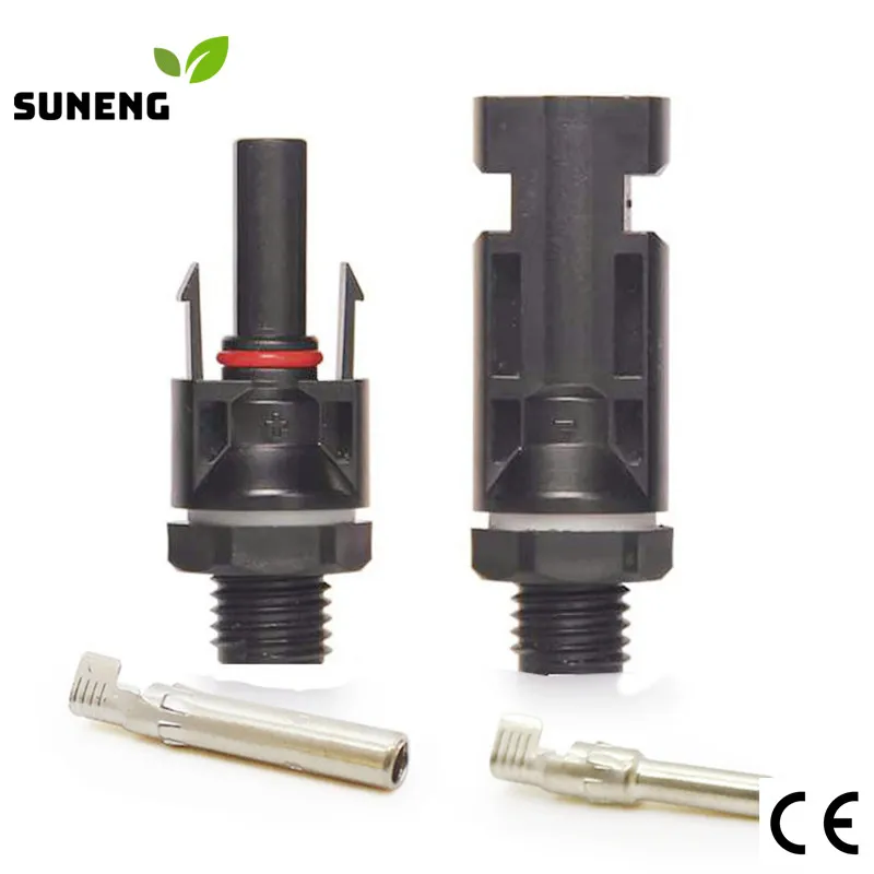 

1 Pair Solar Panel Mouted Connector M12 Thread Solar Male Female Connectors for Inverter DC Combiner Box Installation