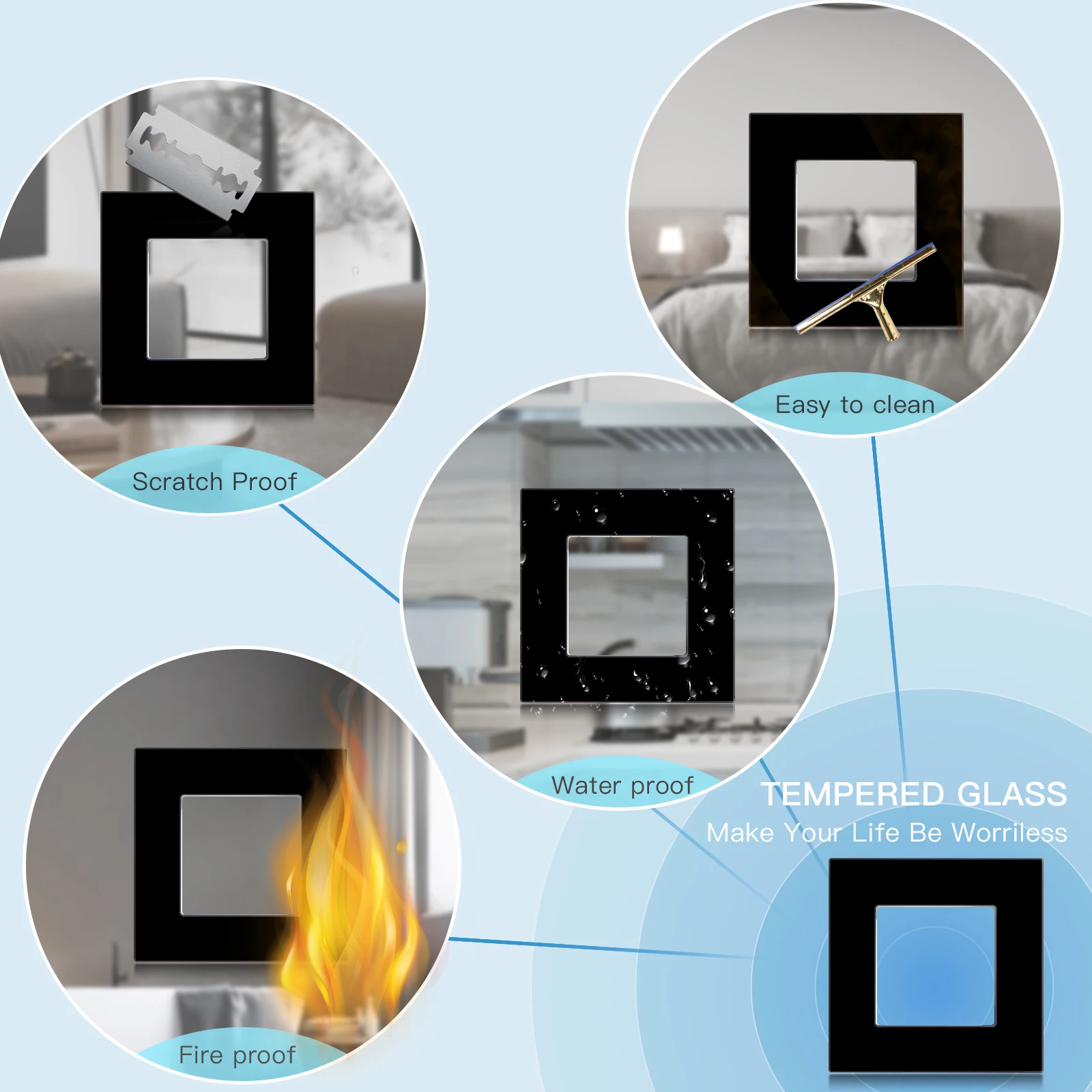 Евророзетка настенная с тройной розеткой 16 А USB Type-C