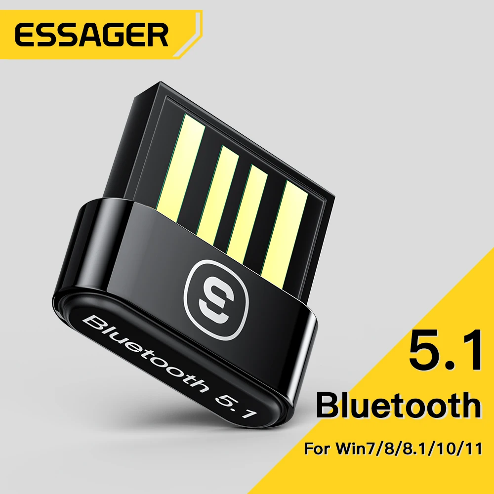 

Essager USB Bluetooth Adapter Dongle Adaptador Bluetooth 5.1 for PC Laptop Wireless Speaker Music Audio Receiver USB Transmitter