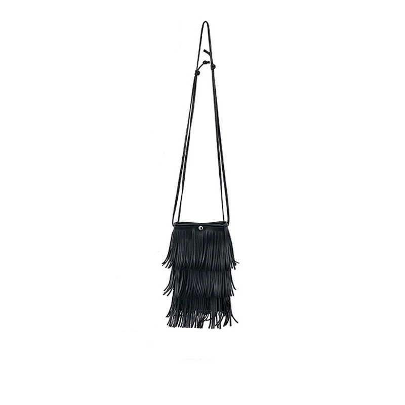 

2022 New Women's Bag Korean Style Tassels Ladies Phone Bag Soft PU Leather Small Youth Shoulder Crossbody Bag Whole Sale