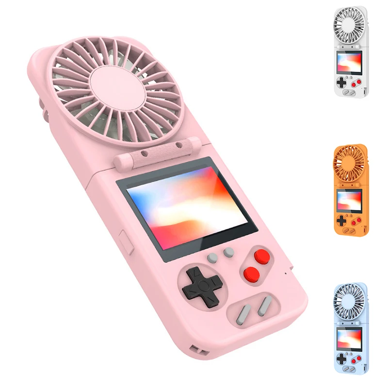 

Top Deals Portable Fan, Rechargeable Battery 800Mah Folding USB Fan Handheld Retro Game Console With 500 Games