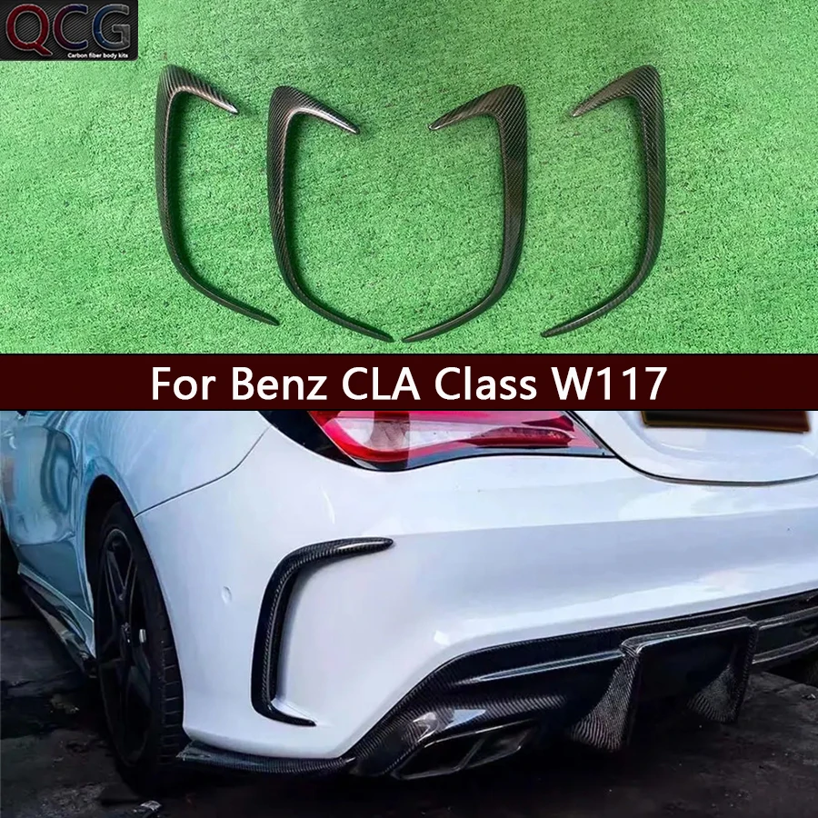 Фото Для Mercedes Benz CLA Class W117 CLA45 CLA260 CLA200 Бампер из углеродного волокна, нож для ветра, противотуманная фара, вентиляционное отверстие, декоративная полоса, комплект кузова №1