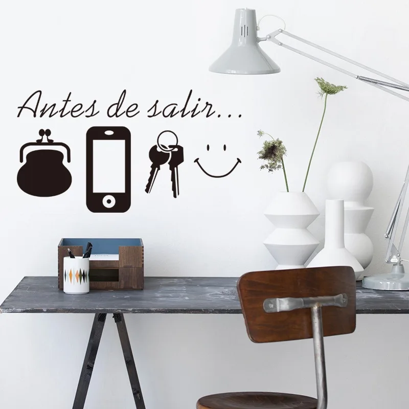 

Antes de salir Reminder wall/door sticker for home Bedroom living room wall decor Decals poster Mural Vinyl doorway stickers