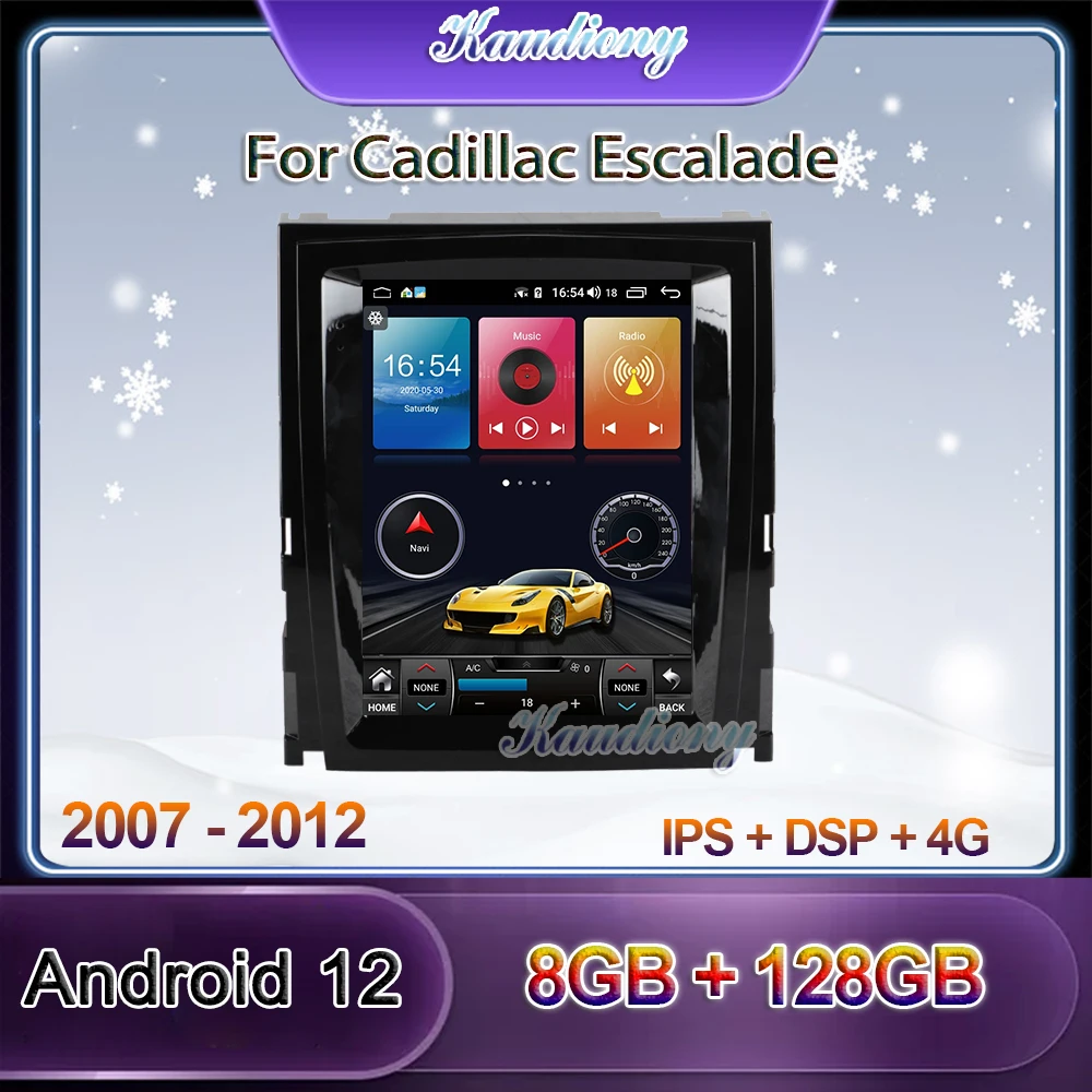 

Kaudiony Tesla Style Android 12 Car Radio For Cadillac Escalade STS SLS 2007-2012 Auto DVD Multimedia Player GPS Navigation 4G