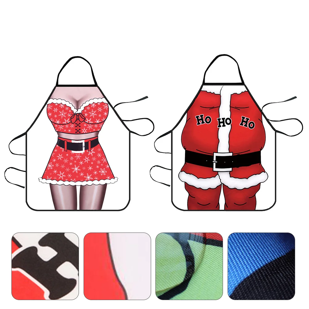 

2 Novelty Aprons Kids Cartoon Apron Kitchen Apron Christmas Party Costume Festive Apron Holiday Apron