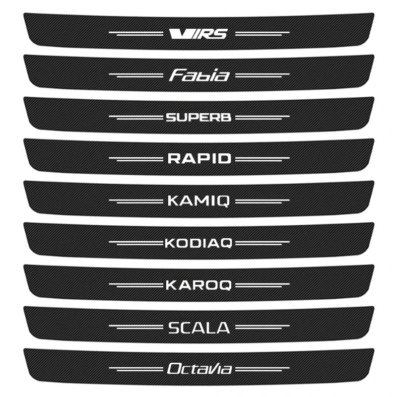 

1 шт. защитные наклейки на задний бампер автомобиля для Skoda VRS Octavia FABIA KAMIQ KAROQ KODIAQ RAPID SCALA превосходные аксессуары с логотипом