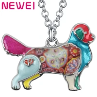 newei enamel alloy lovely golden retriever dog necklace pendant gifts fashion jewelry for women girls pets lovers accessories