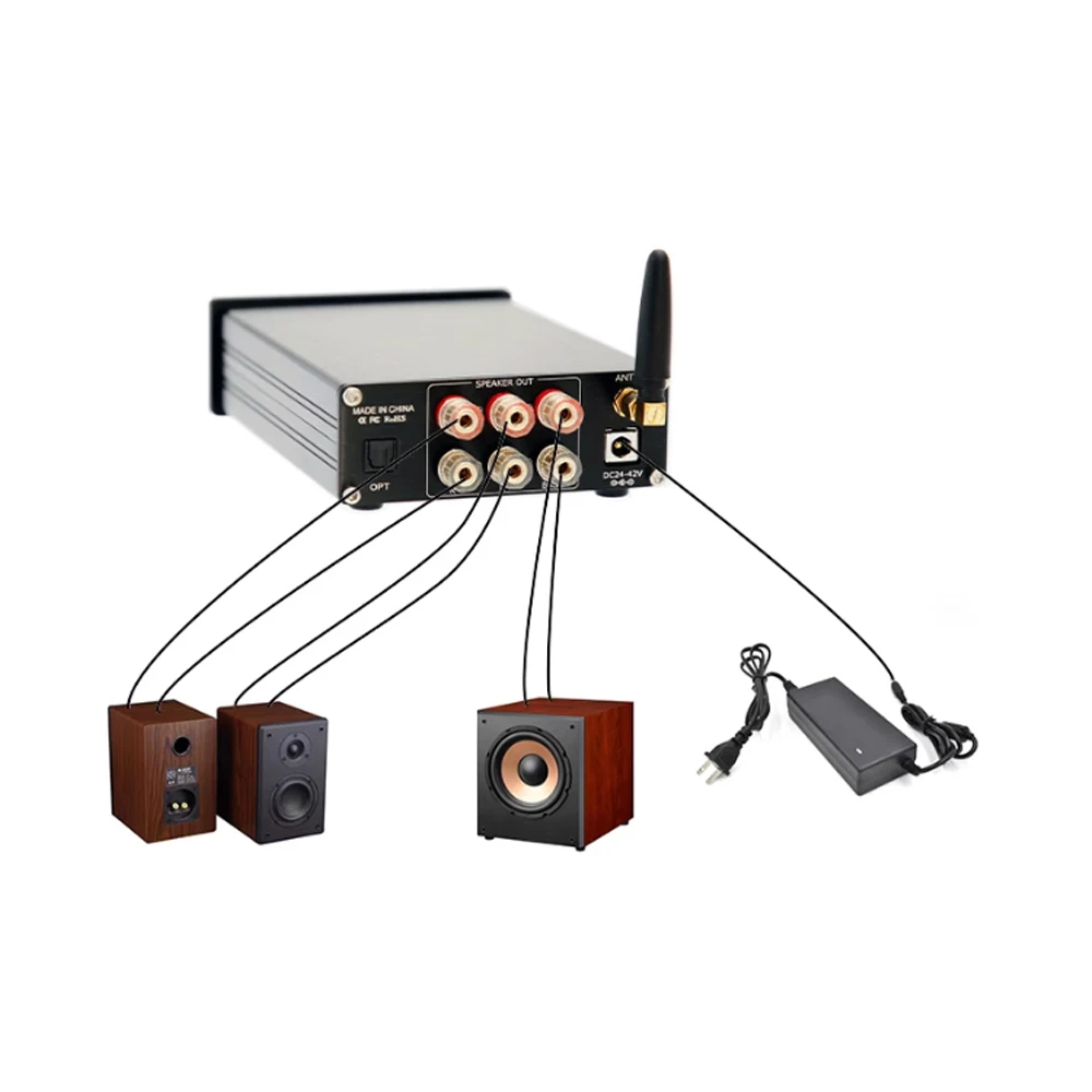 Фото D323E TPA3223 2,1-канальный высокой мощности HIFI аудиофильский цифровой усилитель оптическое волокно Bluetooth 5,1 входа №5