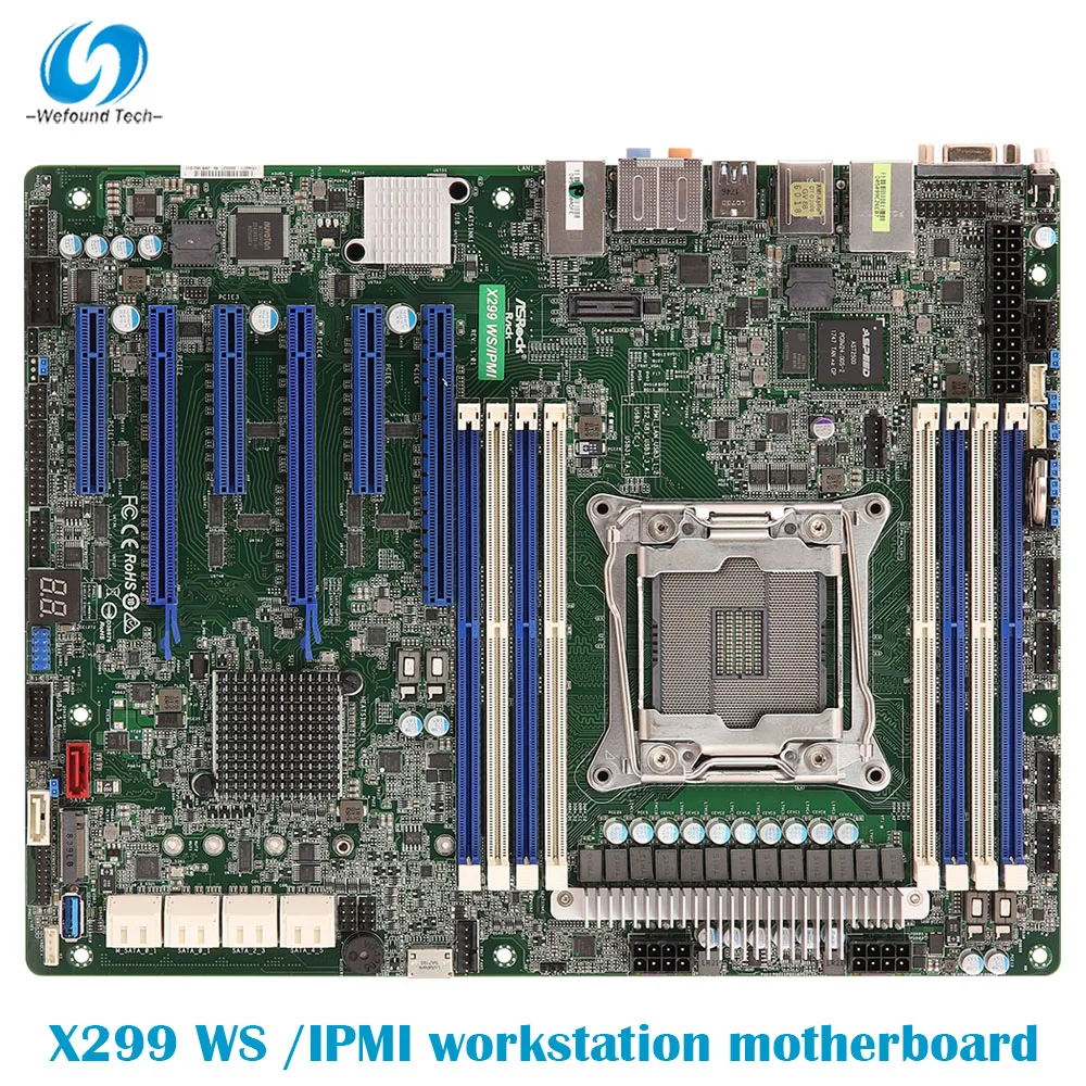 

Материнская плата X299 WS /IPMI LGA2066 DDR4 для рабочей станции ASRock, поддерживает процессоры серии X