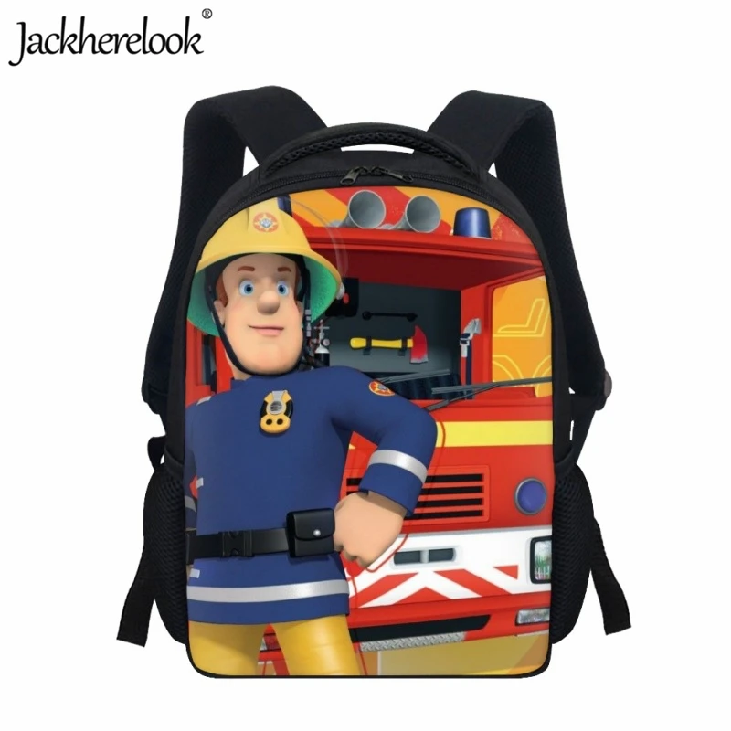 

Jackherelook Cartoon Fireman Sam Design Kids School Bag Kindergarten Pupils Book Bags Practical Travel Backpack for Children