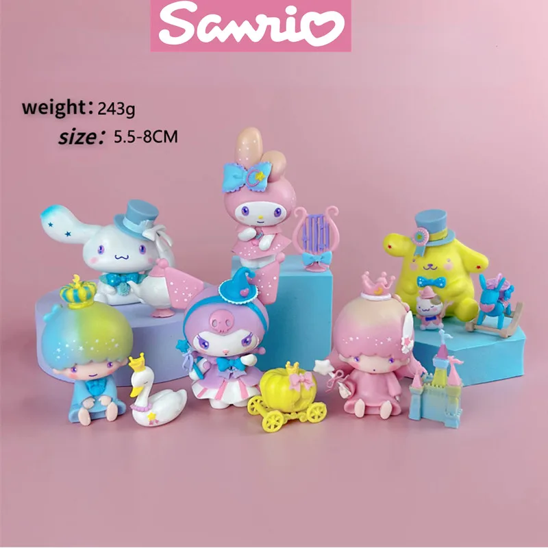 

Супер милая мимелоди Kuromi Cinnamoroll помпон пурин Sanrio фигурки из фантастической серии домашние настольные украшения детские подарки