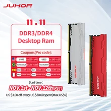 JUHOR Memoria Ram DDR3 8GB 4GB 1600MHz 1866MHz DDR4 8GB 16GB 2400MHz 2666MHz  3000MHz 3200MHDesktop Memory New Dimm 1333MHZ RAMs