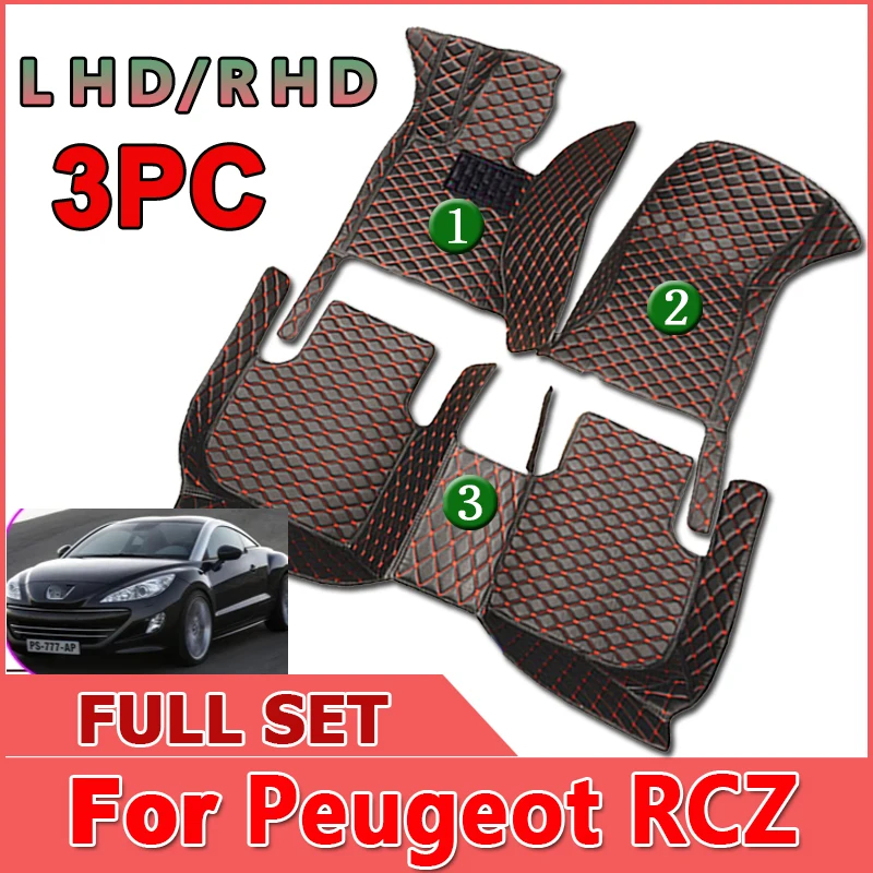

Автомобильные коврики для Peugeot RCZ T75 2009 ~ 2015, роскошные кожаные коврики, коврики, прочные коврики, набор автомобильных аксессуаров, интерьерны...