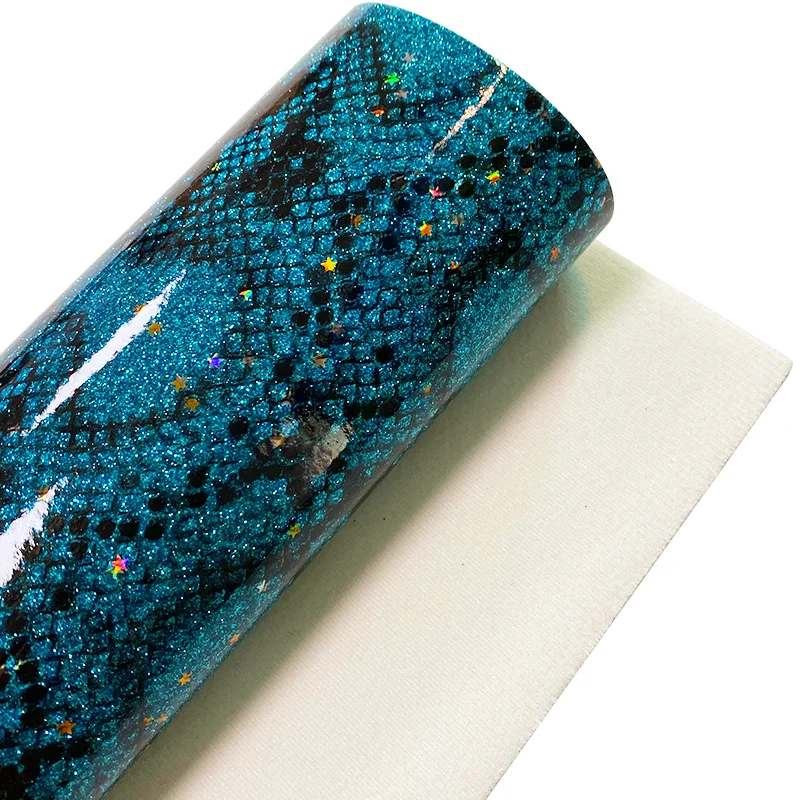 Змеиная кожа с красочными блестками в виде звезд гладкая глянцевая