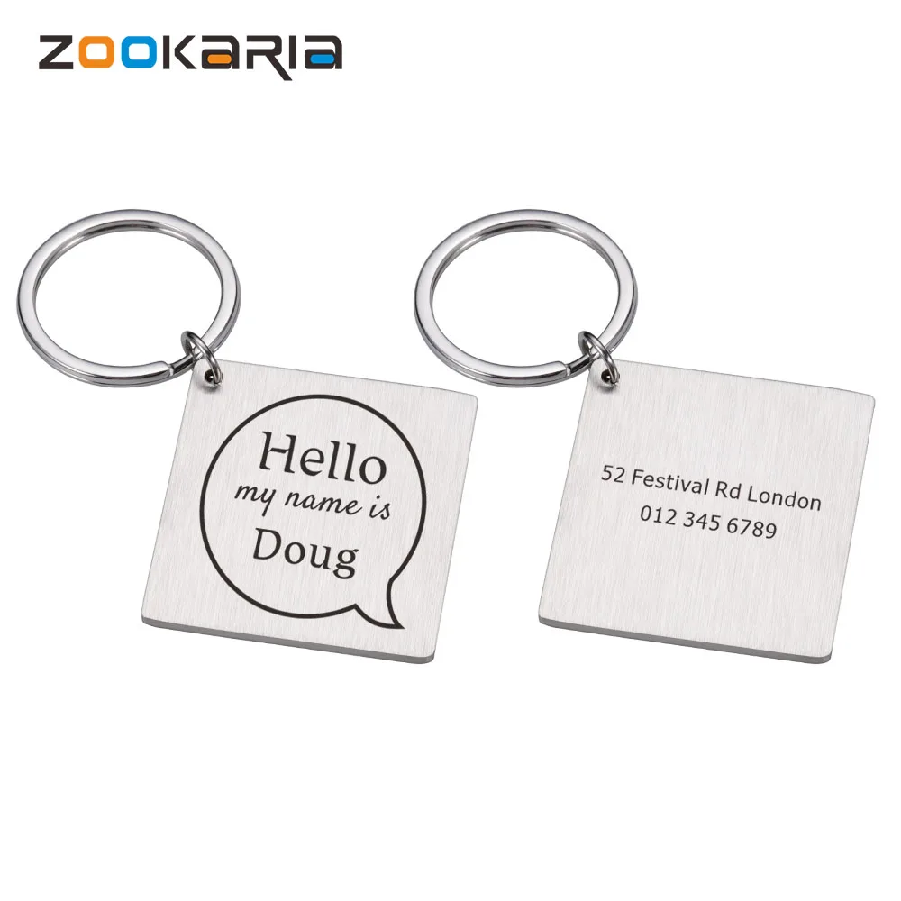 

Personalized Pet ID Tag Dog Name Tags Customized Puppy ID Tag Engraving Collar for Dogs Nameplate Anti-lost Keyring Accessories