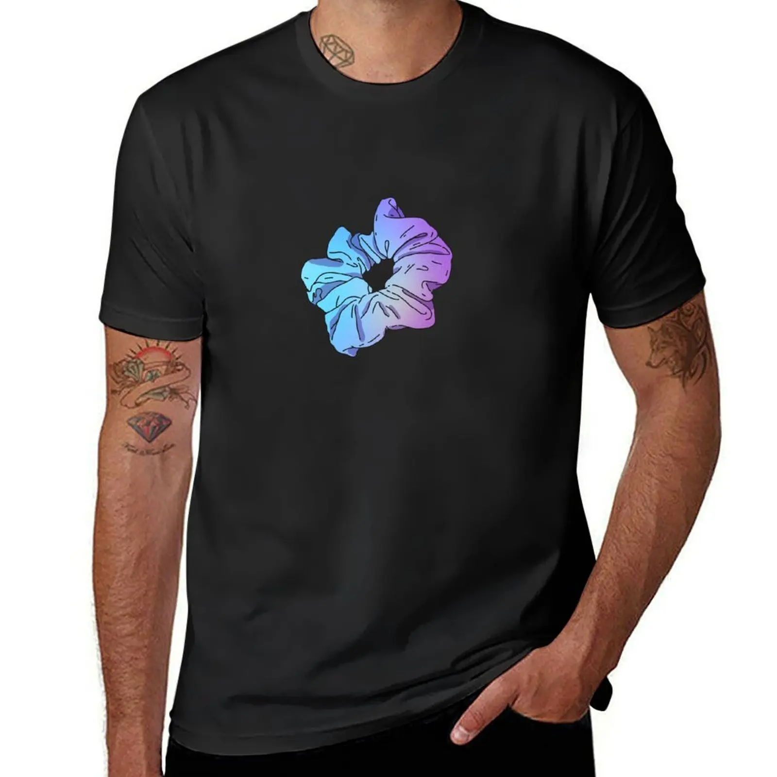 Синяя футболка scruntie пот летний топ мужская одежда