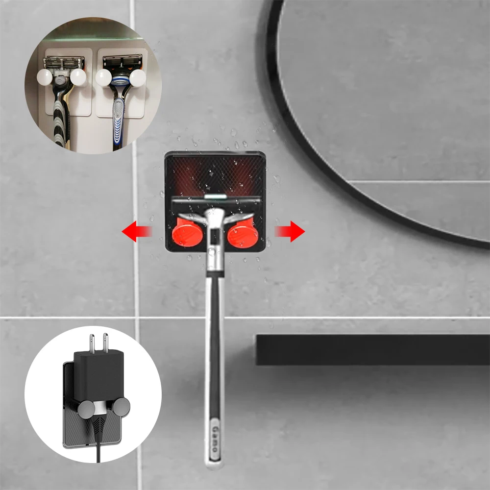 

Punch Free Razor Holder Multifunctional Storage Hook Wall Men Shaving Shaver Shelf Bathroom Razor Rack Bathroom Accessories