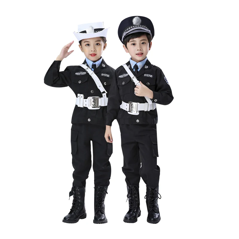 

Полицейский костюм для мальчиков и девочек, униформа специального назначения для военной подготовки и шоу, одежда для косплея