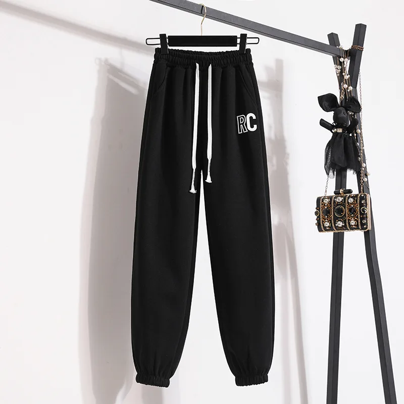 Женские спортивные брюки простые весенние Свободные повседневные эластичные
