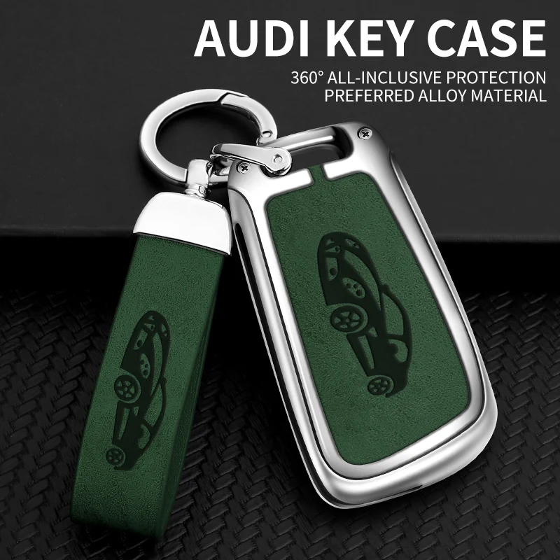 

Metal Leather Key Cover Case for Audi A1 A3 A4 A5 A6 A7 Q3 Q5 Q7 B6 B7 B8 8P 8V 8L C5 C6 TT RS Key Protected Shell Accessories