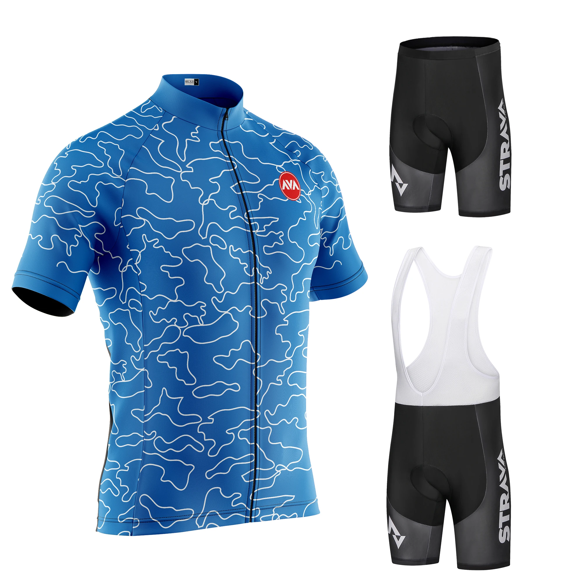 

STRAVA Pro Team Cycling Jersey Men Set Bib Shorts Set Summer Bike Jersey Bicycle Racing Uniform Clothes