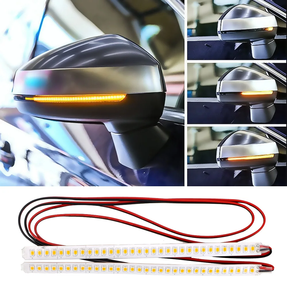 

1 pair Flowing Turn Signal Lamp Flashing Car Modified Streamer Strip Rear View Streamer Strip Motorcycle Water Turn Signal Light