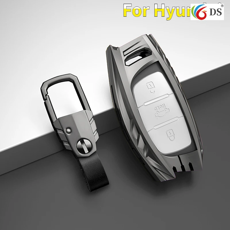 

for Hyundai Creta I10 I20 Tucson Elantra Santa Fe 2016 2017 2018 Key Case Keychain Zinc Alloy Material Key Fob Shell Cover Case