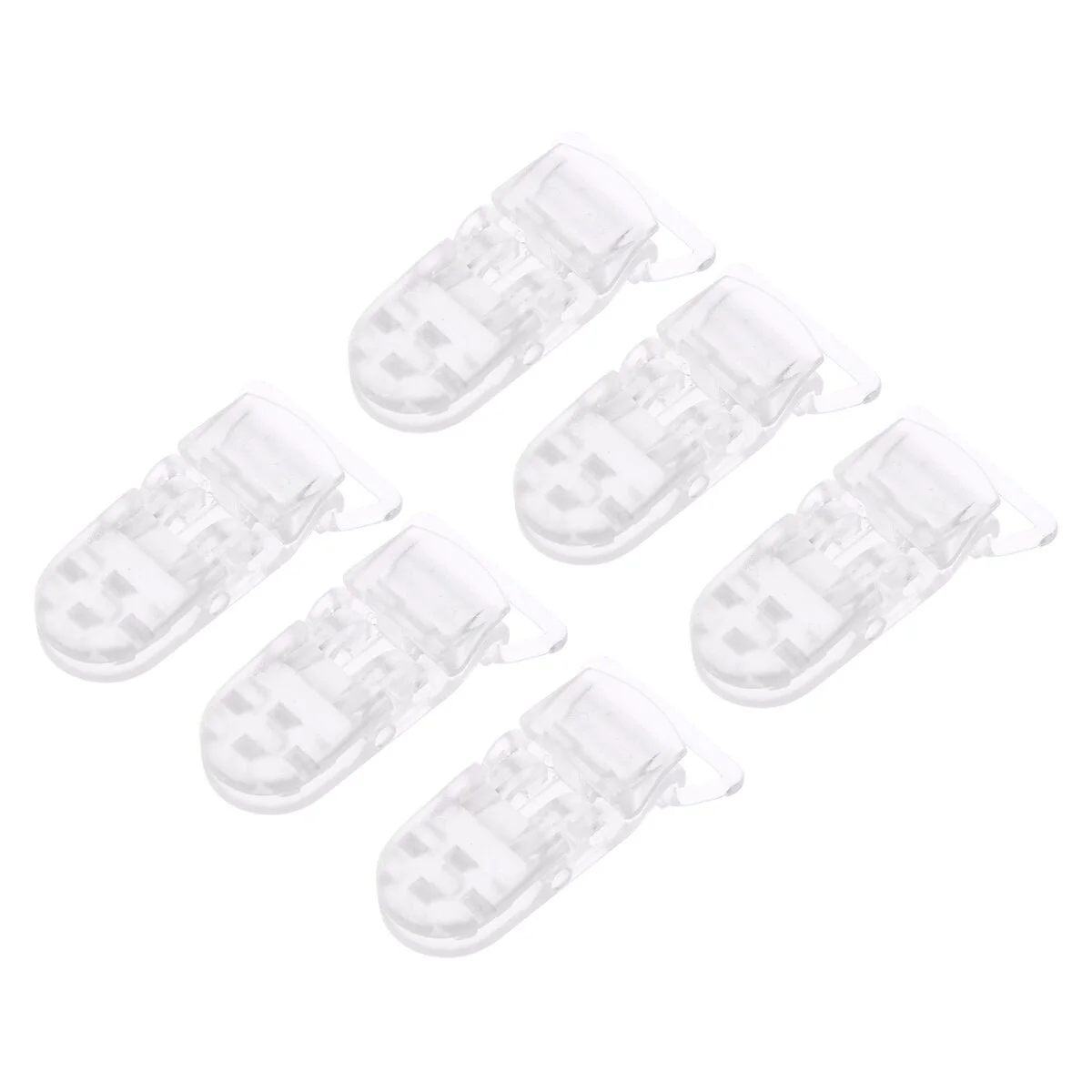

10 Pacifier Clips T Shaped Transparent Badge Clip Holder Bibs Attachment Clip for Newborn Supplies