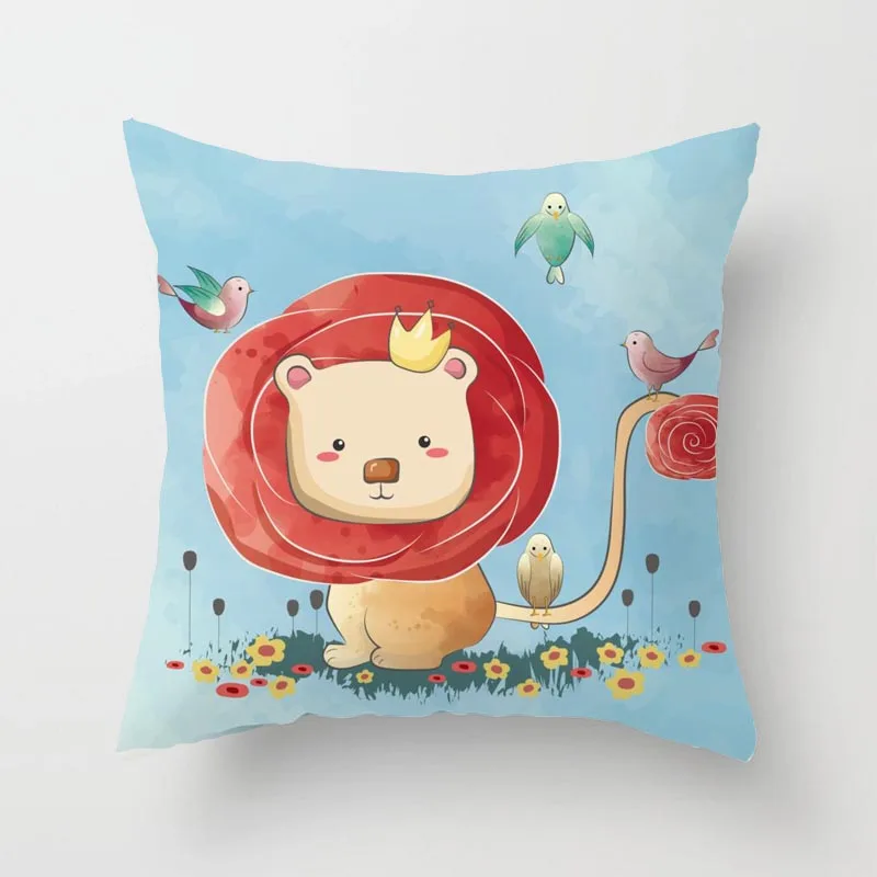 

Наволочки с милыми животными, наволочки для диванной подушки с геометрическим абстрактным рисунком, домашний декор (45x45 см)