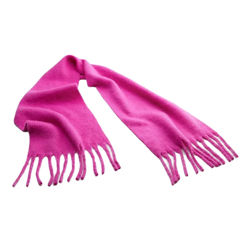 Japanese Korean Solid Scarf Winter Warm Cashmere Women Long Pashmina Foulard Female Scarves Lady Tassel Shawl Wraps images - 6