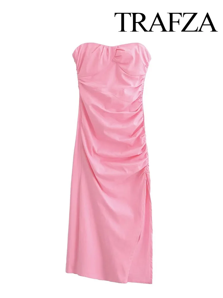 Женское летнее платье без рукавов с разрезом на подоле