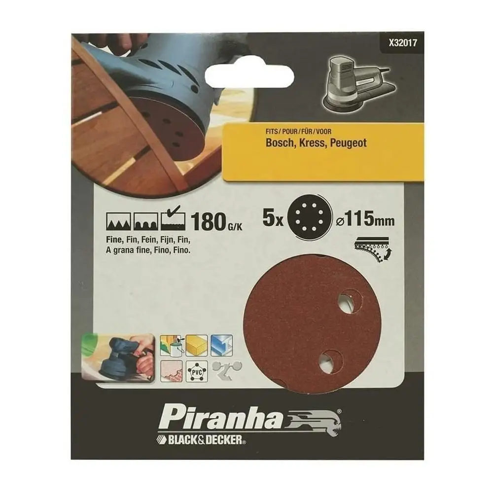 

Black Decker X32017 5 Piece 115mm Eccentric Sanding Paper