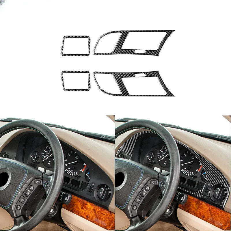 

For BMW 5 Series M5 E39 1998-2003 Carbon Fiber Stickers Door Air Outlet Audio Panel Cover Frame Car Styling Interior Accessories
