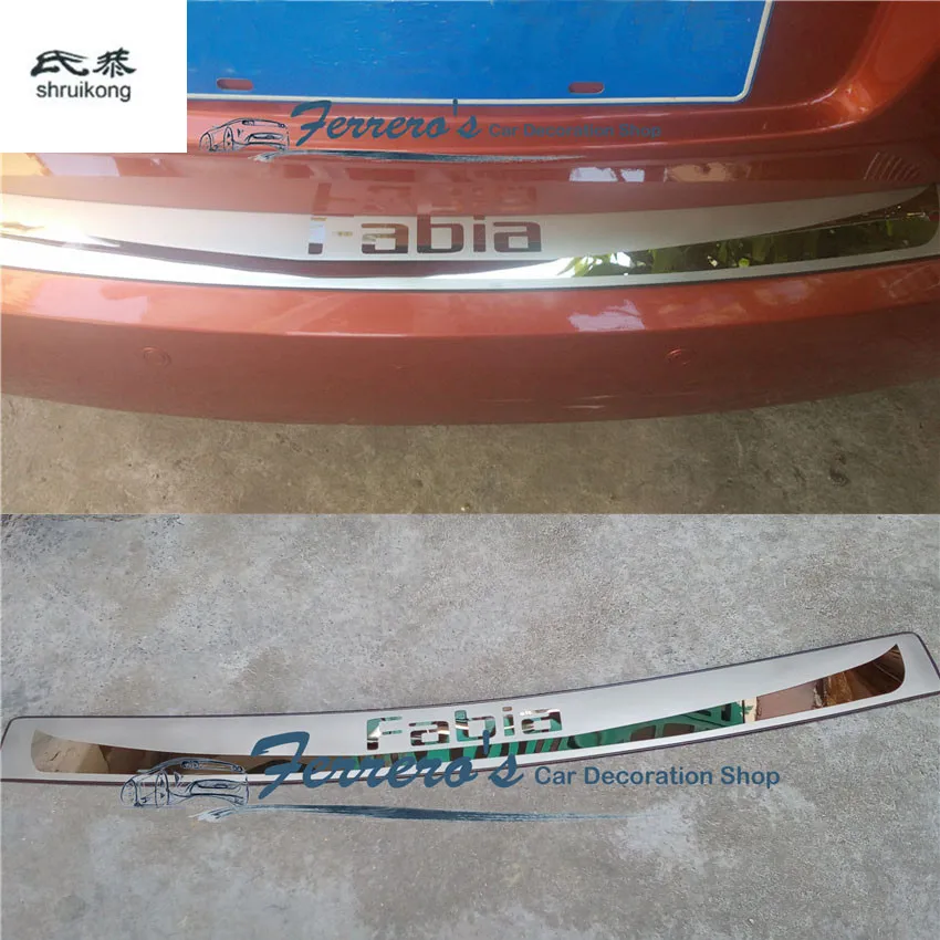 

1SET Stainless Steel For 2008-2014 Skoda Fabia II 542 Hatchback Back Rear Trunk Sill Pedal Scuff Plate Door Protection Cover