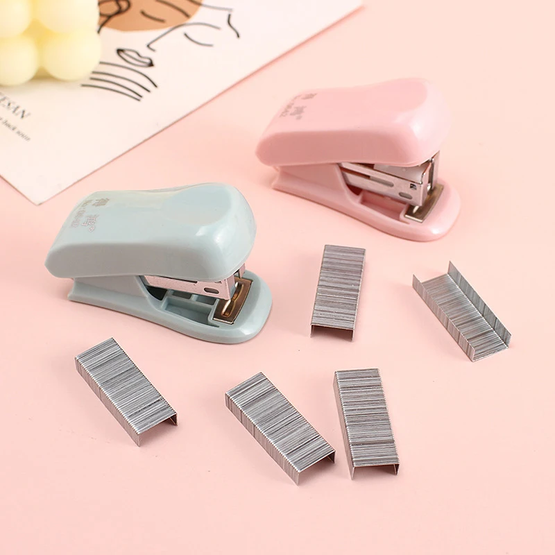 

Morandi Cute Cartoon Animal Mini Stapler Set Kawaii Portable Stapler Student Office Documents Test Paper Binder School Office
