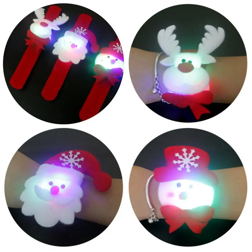 Slap Circle Lightweight Funny Velvet Cloth Christmas Glow Slap Bracelets images - 6