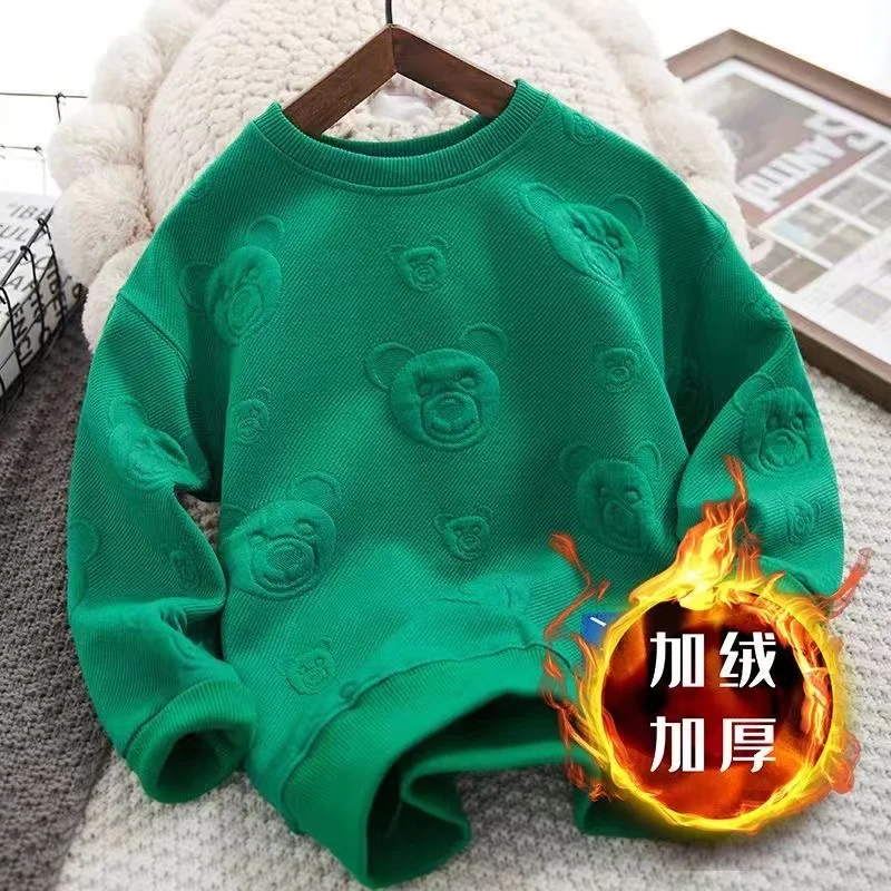 Children's Sweater Spring and Autumn New Boys Autumn Clothing Western Style Children and Teens Long Sleeves Bottoming Casual Top