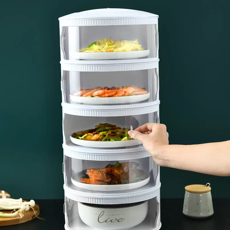 

Stackable Food Dome Multi-Layer Transparent Stackable Food Insulation Cover Dustproof for Home Kitchen Refrigerator