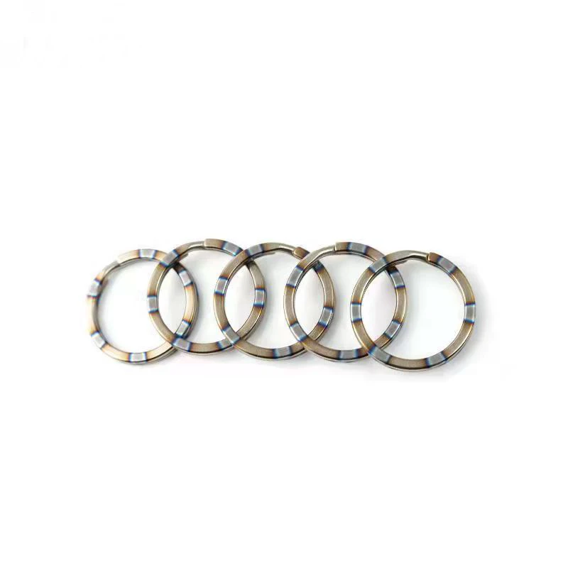 

5PCS Pure Titanium Keyring Metal Car key Chain Holder Spilt Round Ring Bag Pendant Jewelry