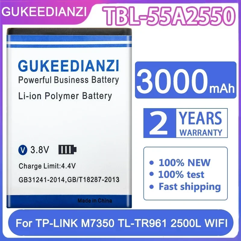 GUKEEDIANZI Сменный аккумулятор TBL-55A2550 3000 мАч для TP-LINK M7350 TL-TR961 2500L WIFI
