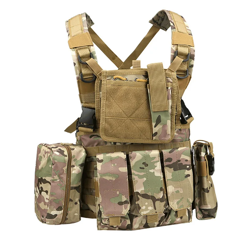 

Tactical Combat Molle Airsoft Vest CS Match Wargame Chest Rig Paintball Harness Vest With Magazin Pouch Hunting Vest