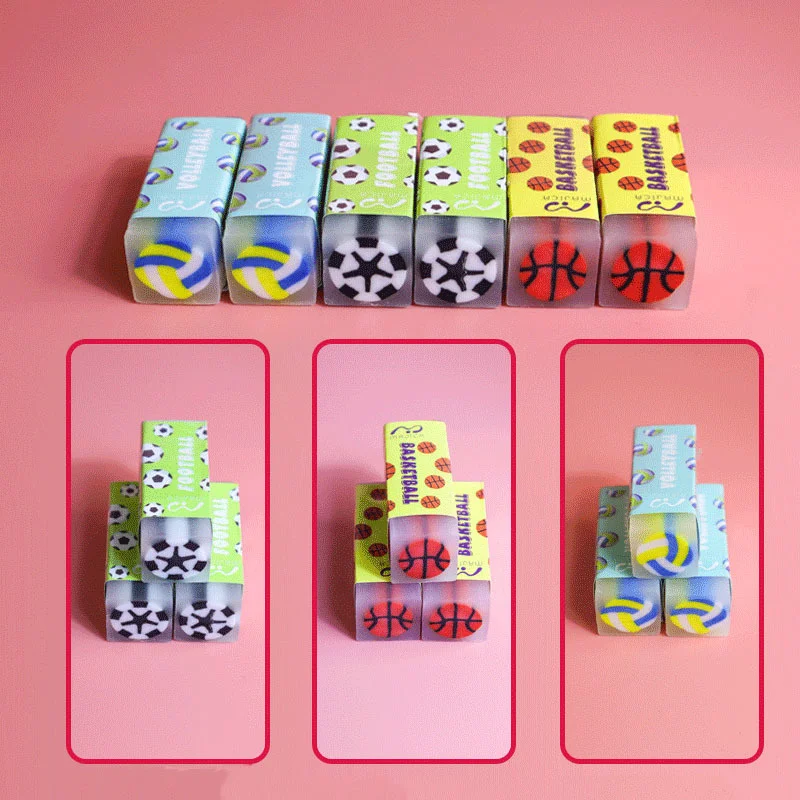 3 шт. Lytwtw's милый кавайный креативный спортивный ластик в виде шара школьные