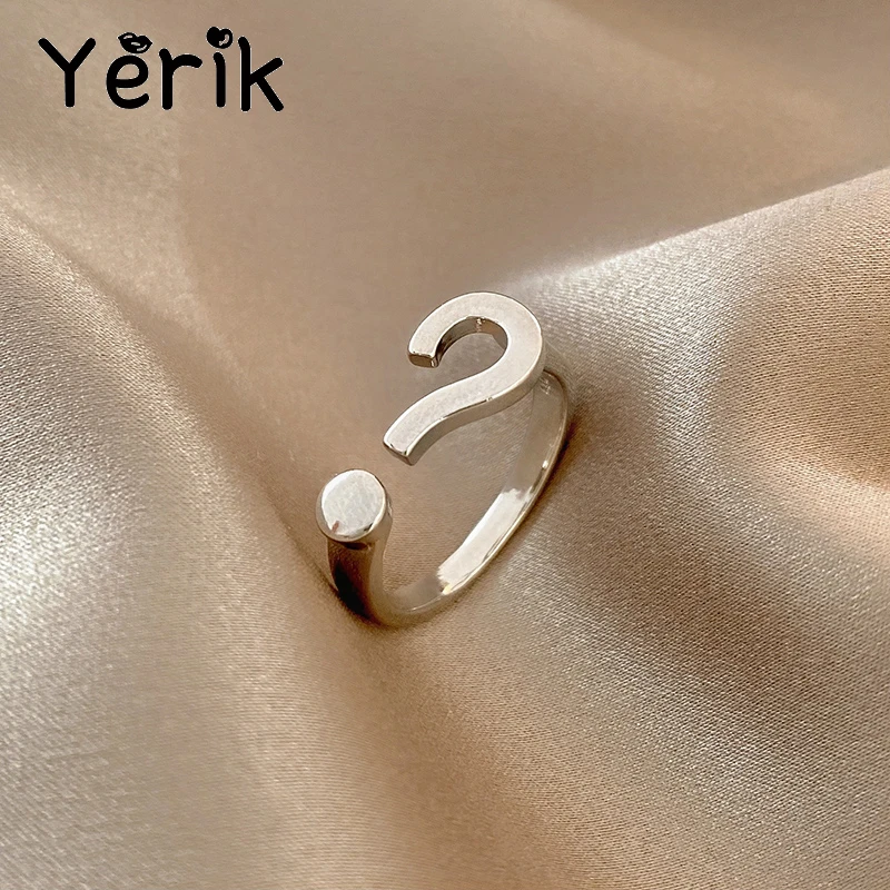 Винтажные готические кольца Yerik с вопросами для женщин серебряное кольцо на
