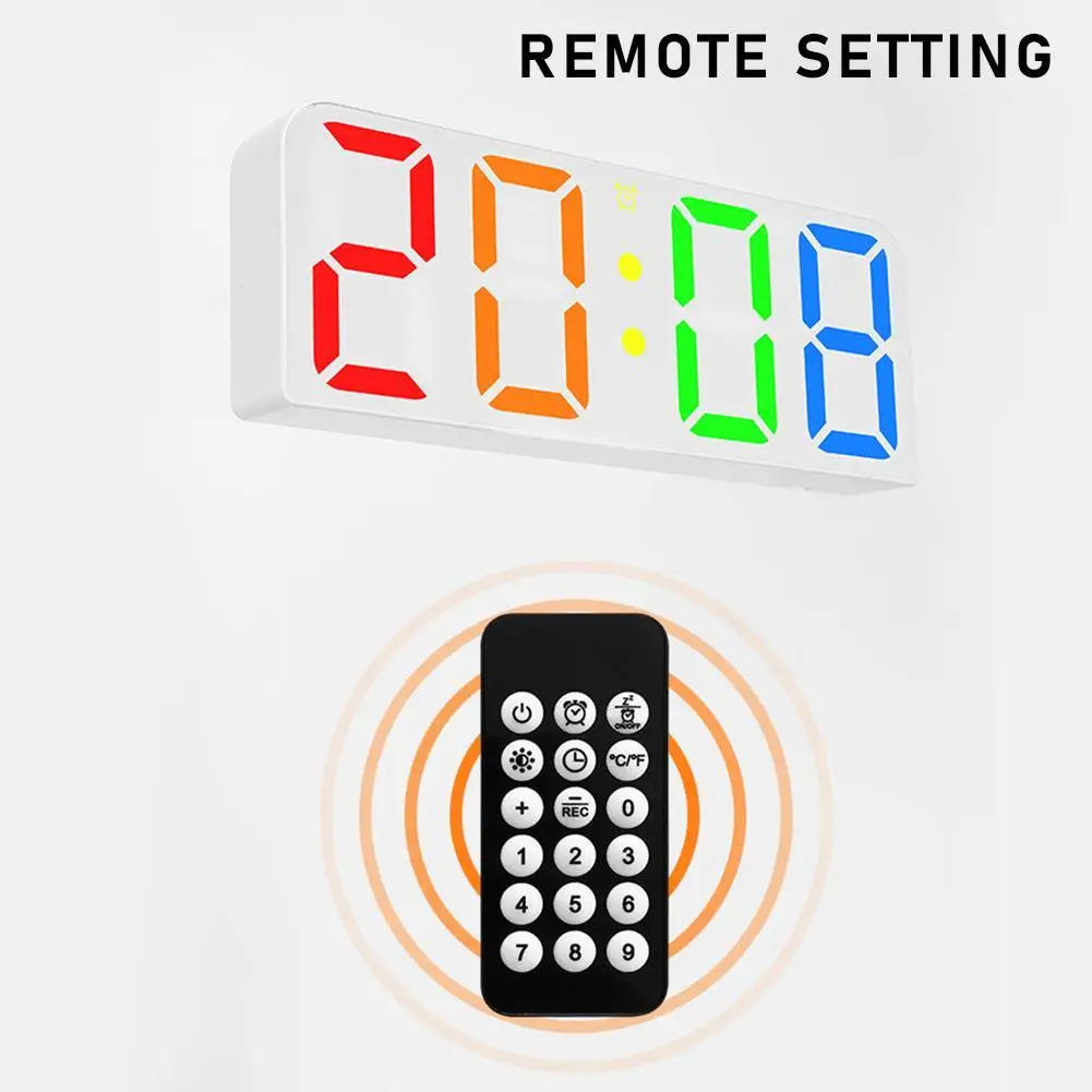 With Remote Control 12/24 Hour Format Automatic Night Mode Alarm Clock For Living Room Office Bedroom