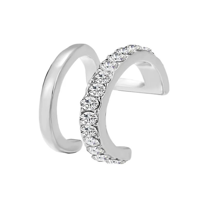 

KYTRD Simple line diamond double C ear clip double U-shaped ear clip without ear hole