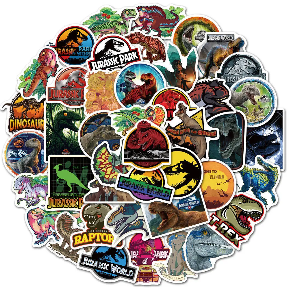 

10/30/50PCS Dinosaur Film Jurassic Park Graffiti Stickers Car Guitar Motorcycle Luggage Suitcase DIY Classic Toy For Kids 01208