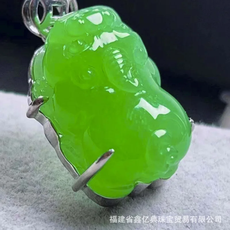 Натуральный Изумрудный кулон A18k из Мьянмы ледяной нефритовый каплевидный нефрит